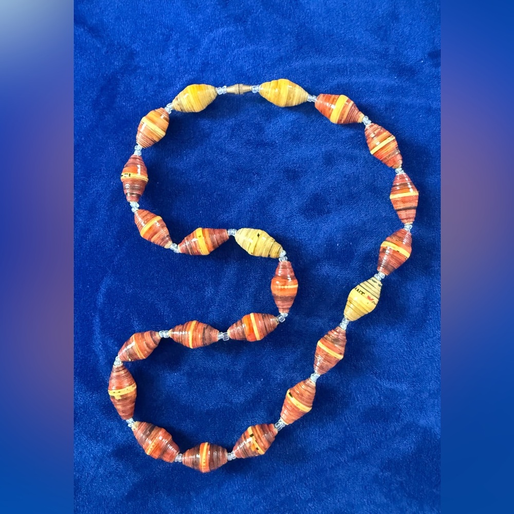 Handmade Orange and Yellow handmade Bead Necklace - Women Jewelry